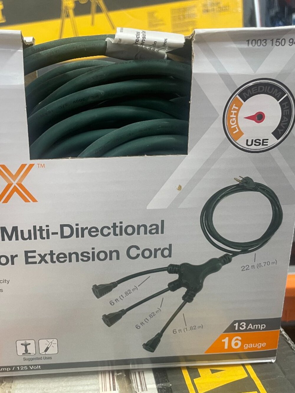 40 ft. 16/3 Multi-Directional Outdoor Extension Cord